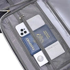 מזוודות בד Goby London Royal Vogue, תא אורגנייזר פנימי מבד משי אנטיבקטריאלי עם דרכון וטלפון, תקריב