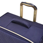 מזוודות בד Goby London Royal Vogue בצבע נייבי, ידית נשיאה עליונה וידית טלסקופית בגימור זהב, מבט מאחור