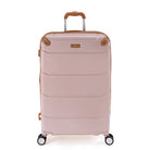 מזוודה בינונית קשיחה Goby London Vegas 25 אינץ׳ בצבע ורוד עתיק, חומר ABS ופוליקרבונט, מבט קדמי