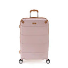 מזוודת קבין Goby London VEGAS בצבע ורוד עתיק עם פינות קרמל וגלגלי ספינר 360, מבט קדמי, נפח 40 ליטר