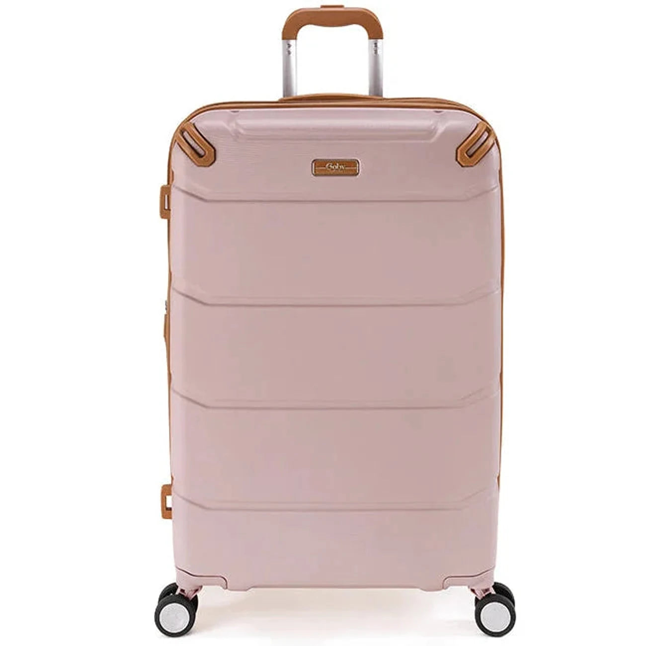 מזוודה גדולה 29 אינץ' Goby London Vegas ורוד עתיק מבט קדמי, ABS פוליקרבונט, 130 ליטר, 8 גלגלים