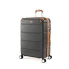 מזוודה קשיחה Goby London Vegas שחורה 25 אינץ 80 ליטר - מבט זווית עם ידית טלסקופית