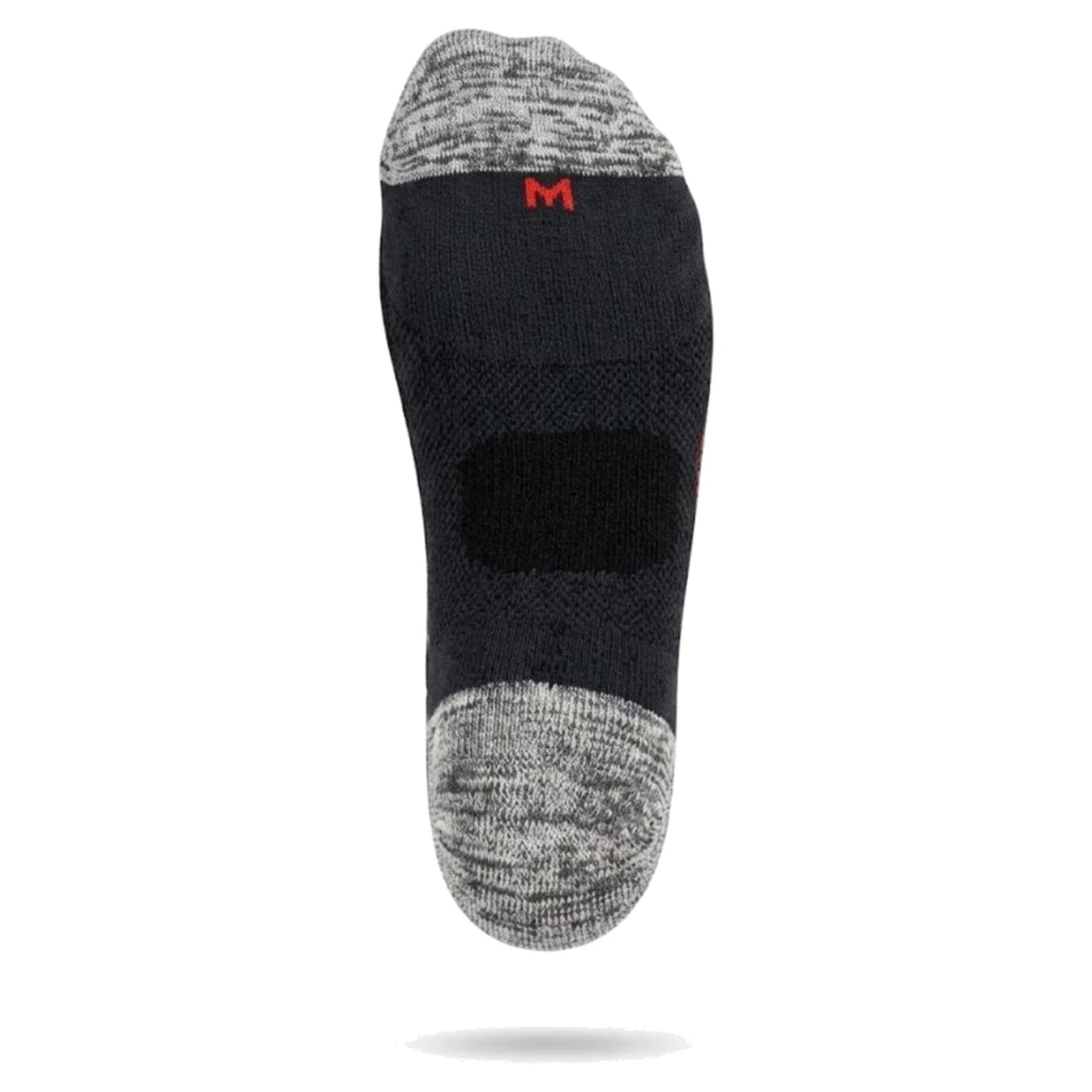 גרבי צמר מרינו GoNature Fast Merino בגובה Crew - כף הרגל מלמטה - אזורי הריפוד בעקב ובבוהן
