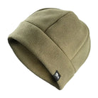 כובע פליז חוסם רוח GoNature FLEECE WINDPROOF בצבע זית עם ממברנה פנימית ושוליים מקופלים, מבט בזווית