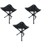 סט 3 כיסאות תלת-רגליים קומפקטיים GN COMPACT מבית GoNature, אריג Oxford D600 ושלדת פלדה, עומס 120 ק"ג, מבט מלפנים