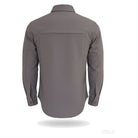 גב חולצה מכופתרת לטיולים GoNature GN OUTBACK L/S עם הגנת UPF 30+ באפור - כתף כפולה עם גב רשת שמוציא את החום