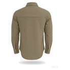 גב חולצה מכופתרת לטיולים GoNature GN OUTBACK L/S עם הגנת UPF 30+ בחאקי - יריעת הרשת המאווררת מתחת לכתף הכפולה