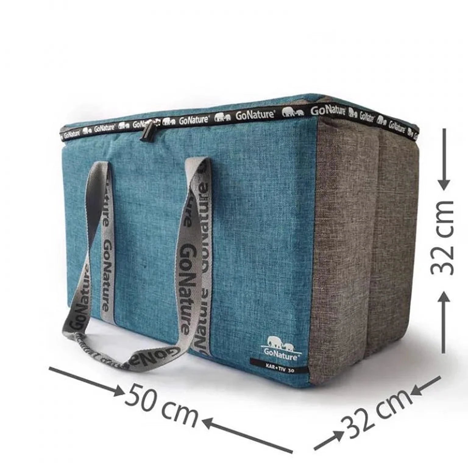 צידנית בד Go Nature KAR-TIV 30 ליטר תכלת, מידות 50x32x32 ס"מ, שמירת קרח 12 שעות, בד דוחה מים