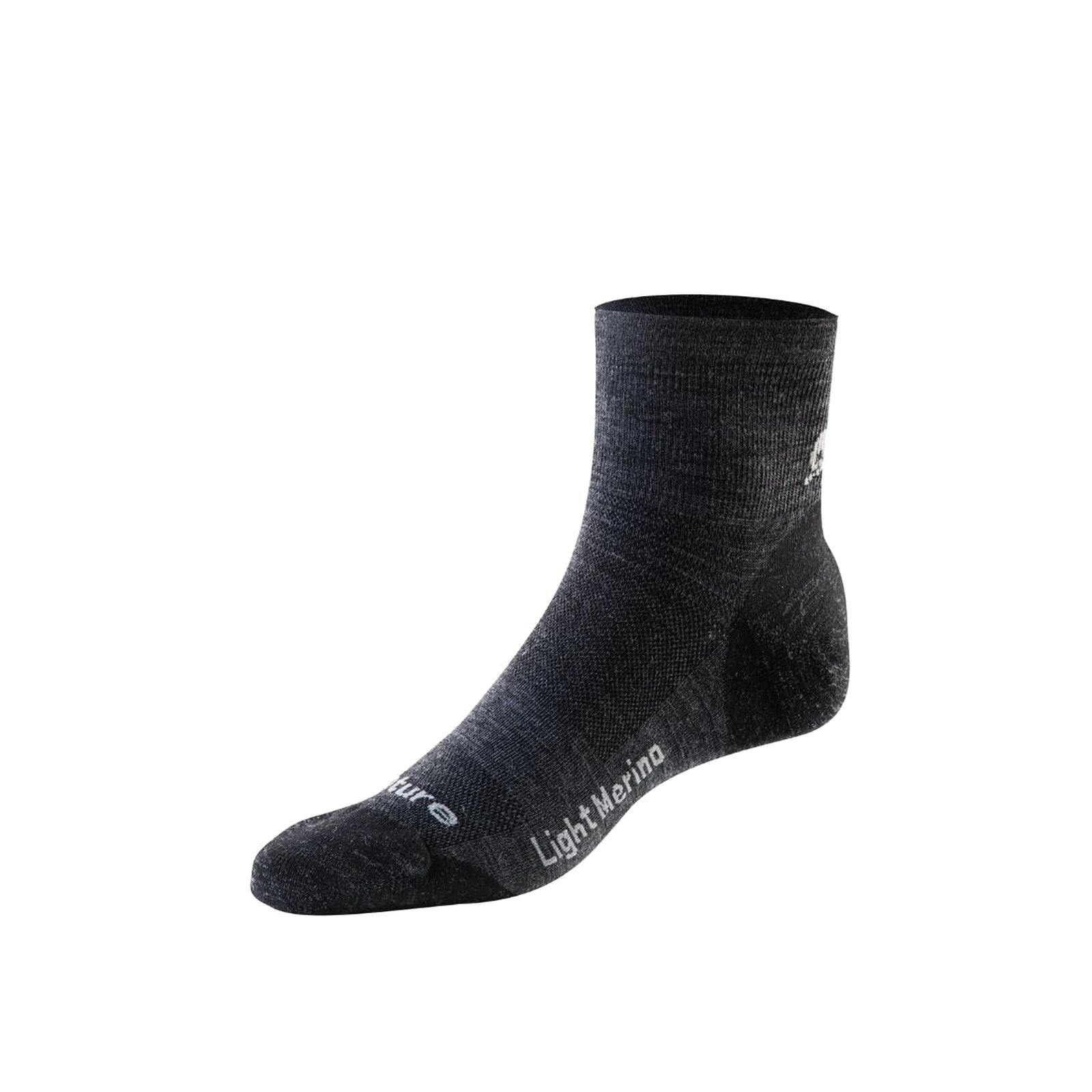 גרבי צמר מרינו דקות GoNature Light Merino - בצבע שחור - מבט מלמעלה על הסריגה הדקה