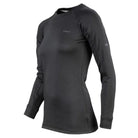 חולצה טרמית נשים Go Nature Merino Hybrid Level 2 שחורה, 80% פוליאסטר 20% צמר מרינו, מבט זווית