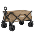 עגלת קמפינג מתקפלת GoNature Offroad Wagon II בצבע חום, שלדת פלדה עם בד Oxford 600D, מבט זווית