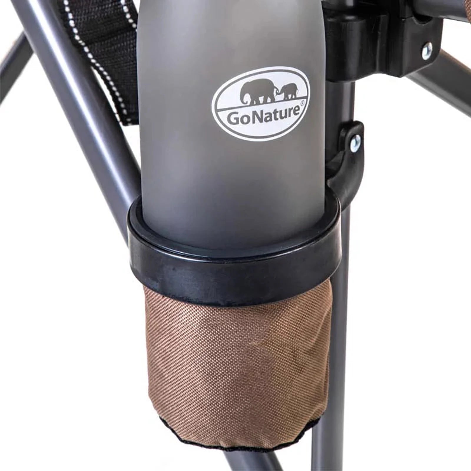 מחזיק בקבוק שתיה של כיסא קמפינג Go Nature Outback Jumbo, מתאים עד 150 ק"ג, מבנה עמיד לשטח ולקמפינג