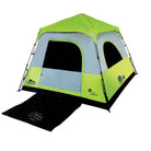 אוהל קמפינג משפחתי לארבעה אנשים Go Nature RAPID CABIN UPF50 במבנה קאבין, עם שטיח כניסה, מבט מלפנים