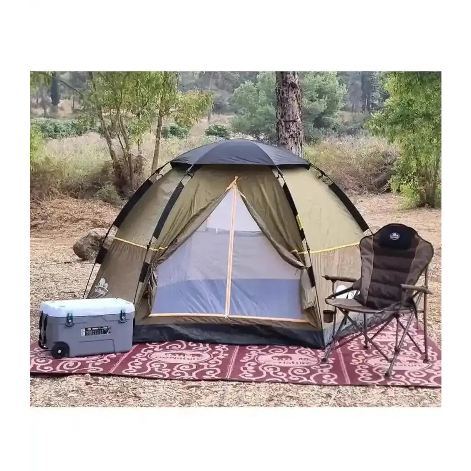 אוהל קמפינג ל-6 אנשים Go Nature Rigidome 6 עמיד במים בדירוג 3000 מ״מ באתר קמפינג, מבט שימושי