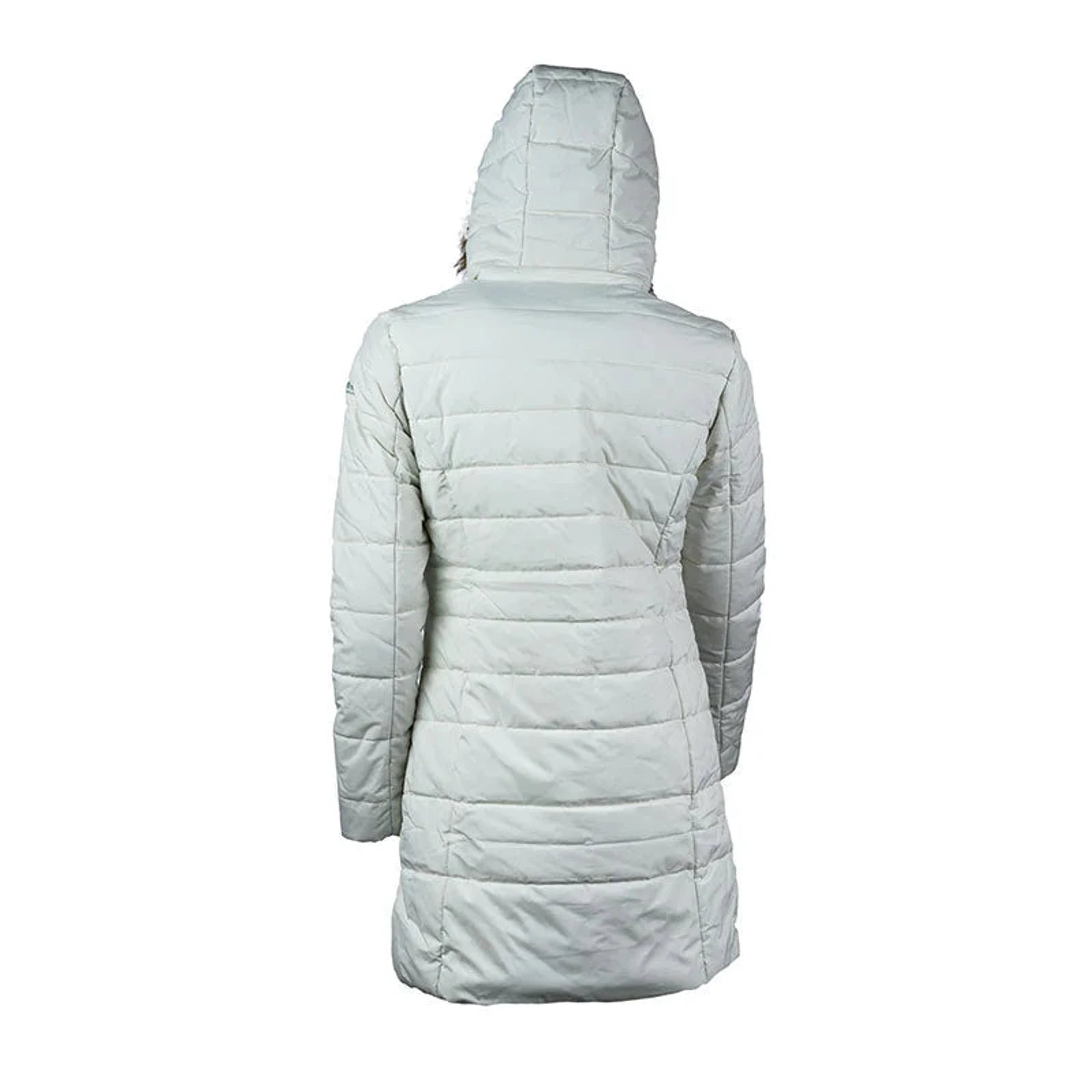 מעיל נשים ארוך פוך סינטטי Go Nature Snow Goose לבן, מילוי סיב סינטטי ULTRALIGHT, מבט אחורי