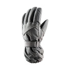 כפפת שלג Go Nature Level 3 אפורה עם רצועת Velcro ופס ריפלקטיבי לבטיחות בלילה, מבט צד
