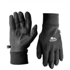 כפפות טאצ׳ Go Nature Spider שחורות עם הדפסת סיליקון בכף היד ושלוש אצבעות מגע, מבט קדמי ואחורי