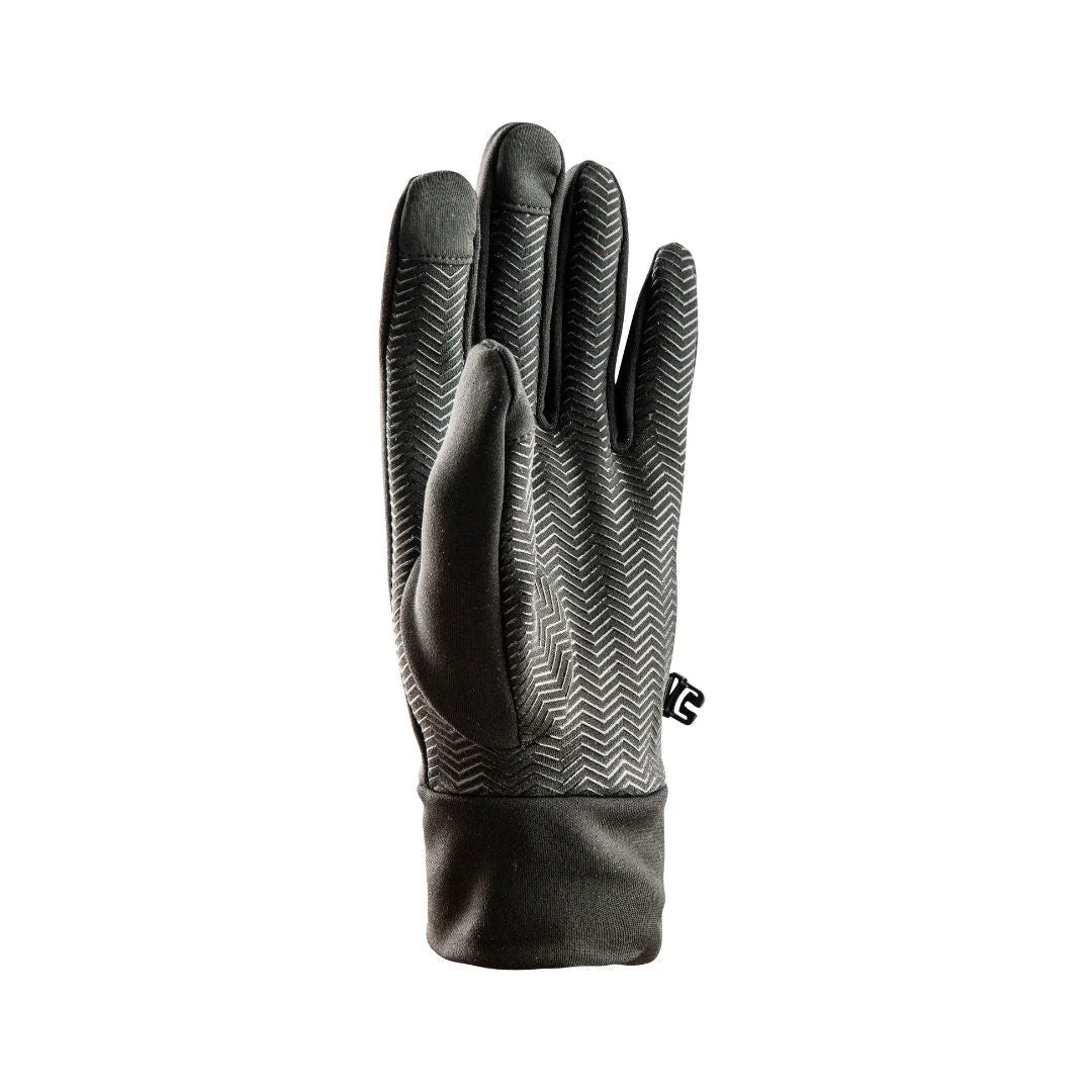 כפפת Go Nature Spider מבט חזיתי כף יד, הדפסת סיליקון בדוגמת חץ, שלוש אצבעות תומכות במסכי מגע
