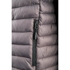 פרט כיס צד עם רוכסן GoNature במעיל פוך סינטטי Walrus JKT, ניילון T380 אפור-חום, עמיד לרוח