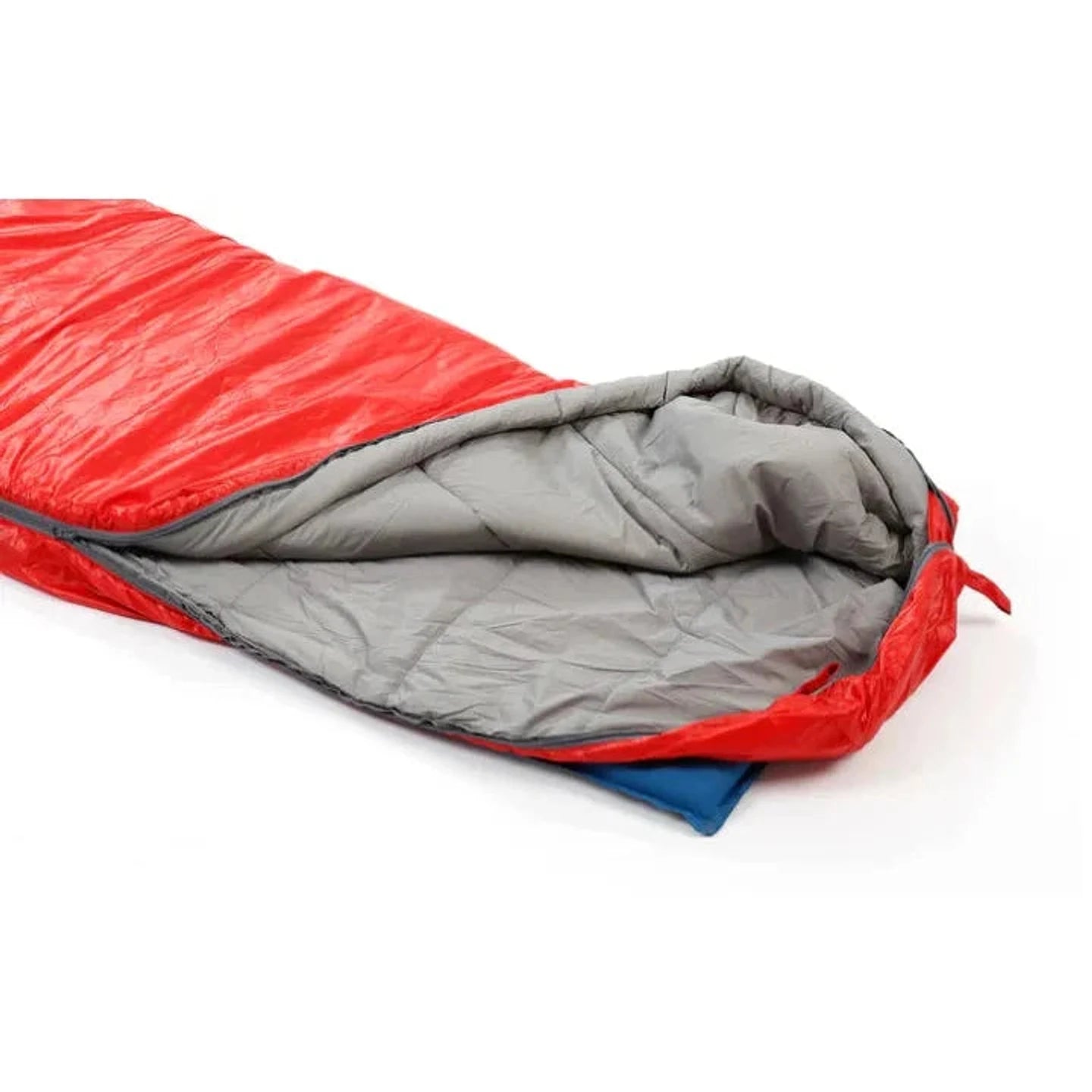 שק שינה מומיה JR GEAR PRISM 5EN אדום פתוח – מתאים עד גובה 190 ס"מ, מבט צד, 4 עונות