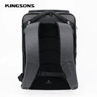 תיק גב ללפטופ Kingsons Solar Beam K9386W מבט מאחור, רצועות כתף מרופדות ומאווררות וגב אורטופדי