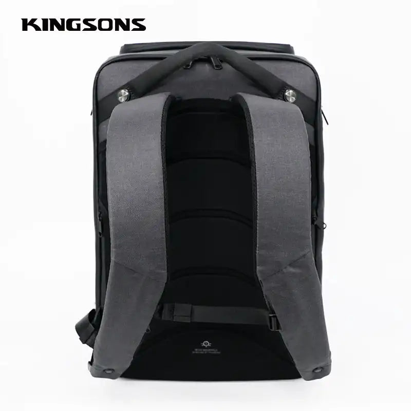 תיק גב ללפטופ Kingsons Solar Beam K9386W מבט מאחור, רצועות כתף מרופדות ומאווררות וגב אורטופדי