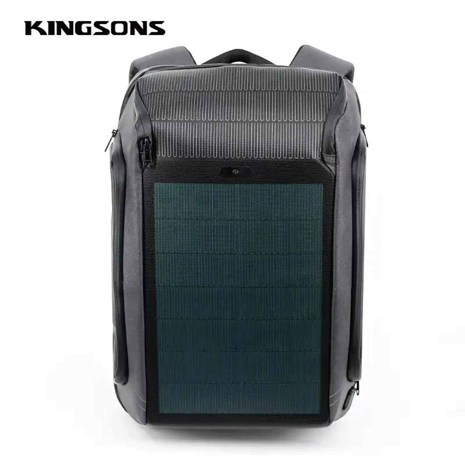 תיק גב ללפטופ 15.6 אינץ' Kingsons Solar Beam K9386W מבט מלפנים עם פאנל סולארי מלא והגנת RFID