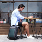 תיק גב ללפטופ Kingsons Solar Beam K9386W טוען מכשיר דרך יציאת USB בבית קפה, נפח 28 ליטר