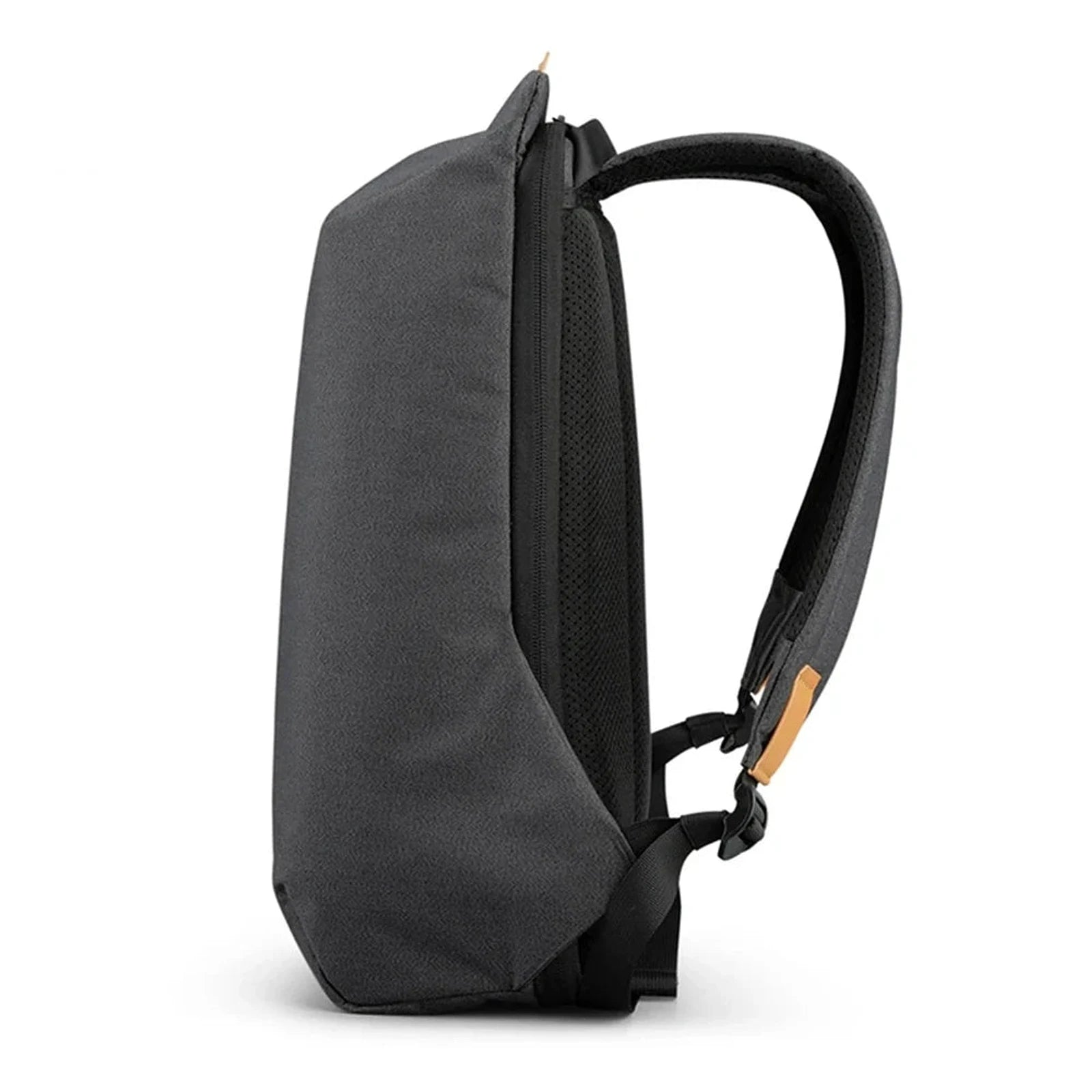תיק גב Kingsons Travel Light KS3207W למחשב נייד בצבע אפור כהה, פרופיל צד עם רצועות כתף ארגונומיות