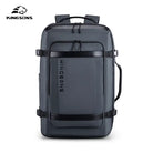 תיק עליה למטוס Kingsons KS3264W דגם Travel Laptop 35L, מבט קדמי ישר עם לוגו Kingsons ורצועות מתיחה בצבע אפור כהה