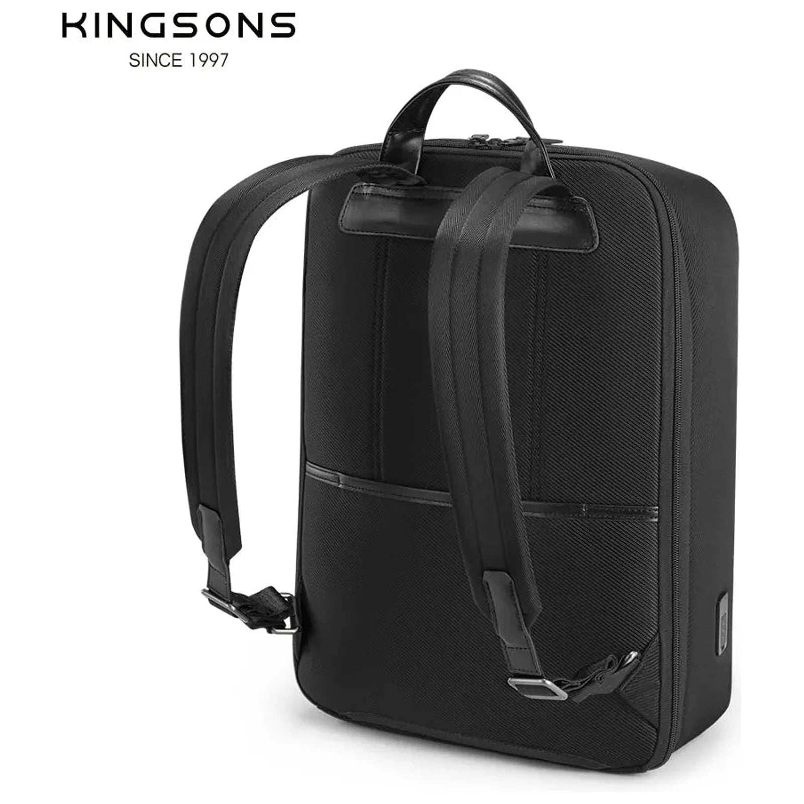 תיק גב עסקי Kingsons Urban Classic KS3322W - מבט אחורי עם רצועות מרופדות