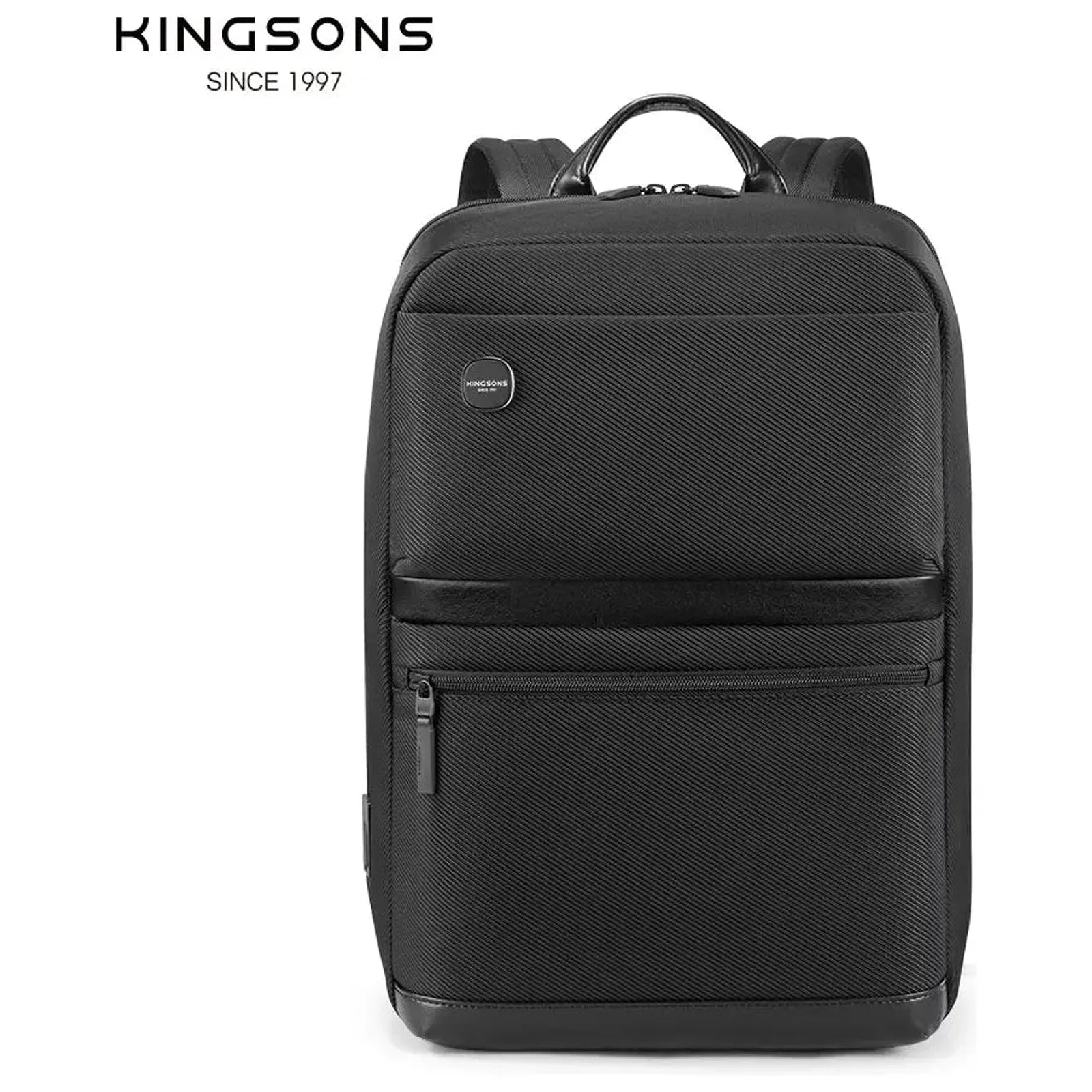 תיק גב עסקי Kingsons Urban Classic KS3322W בצבע שחור - מבט קדמי