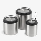 השוואת גדלים של מיכלי מזון Klean Kanteen, חץ על 237 מ"ל הקטן, בידוד Climate Lock שומר חם 5 שעות