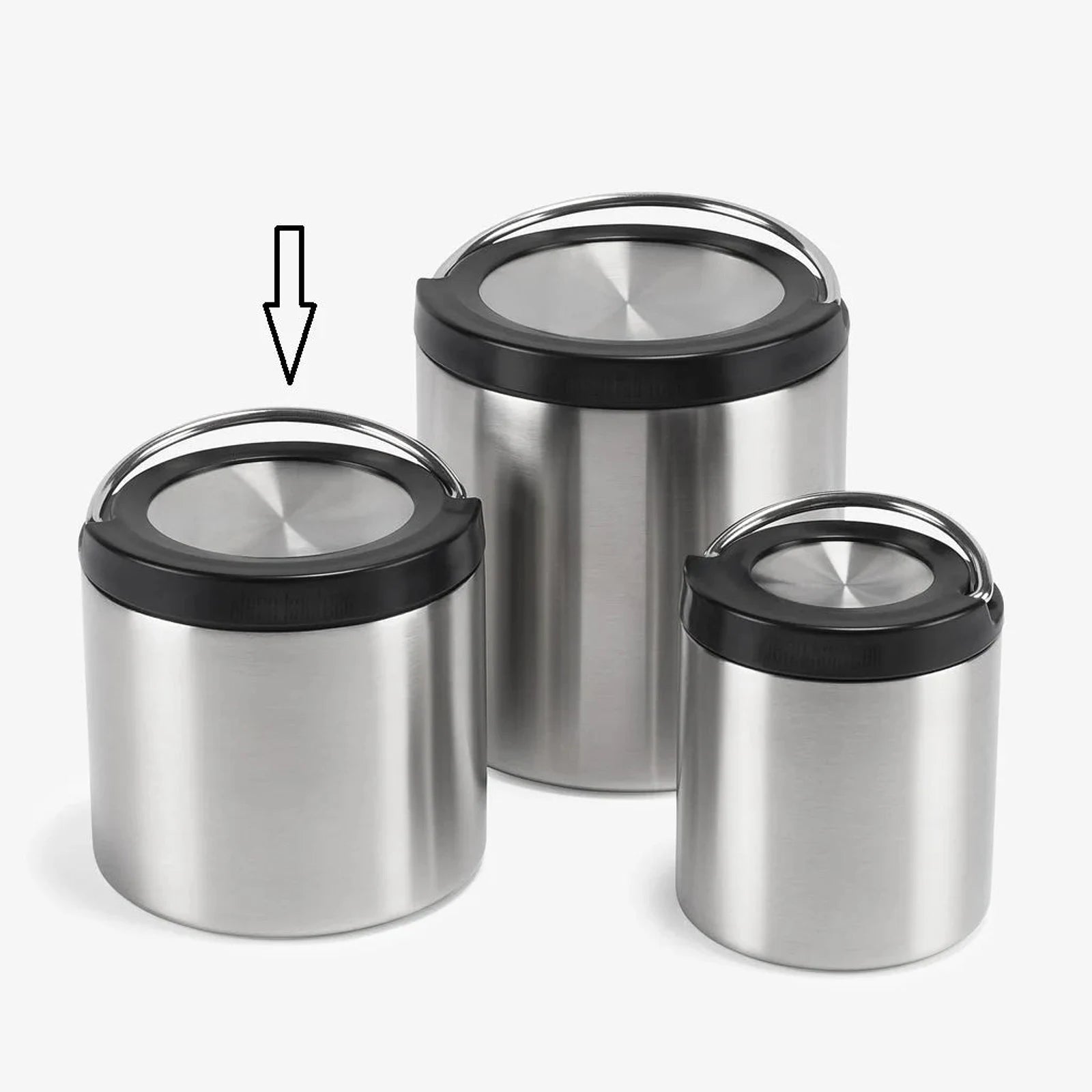 קולקציית מיכלי מזון Klean Kanteen בשלושה גדלים, חץ על 473 מ"ל, בידוד Climate Lock שומר חם 7 שעות