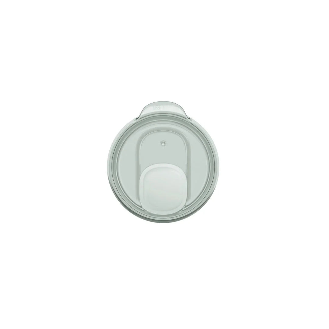 מכסה כוס Klean Kanteen Rise 473 מ"ל עם לחצן לבן לפתיחה קלה, גימור Klean Coat® עמיד, מבט ישיר מלמעלה