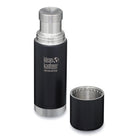 תרמוס Klean Kanteen TKPro 500 מ"ל שחור, פלדת אל חלד 18/8, עם כוס מפורקת מבט זווית