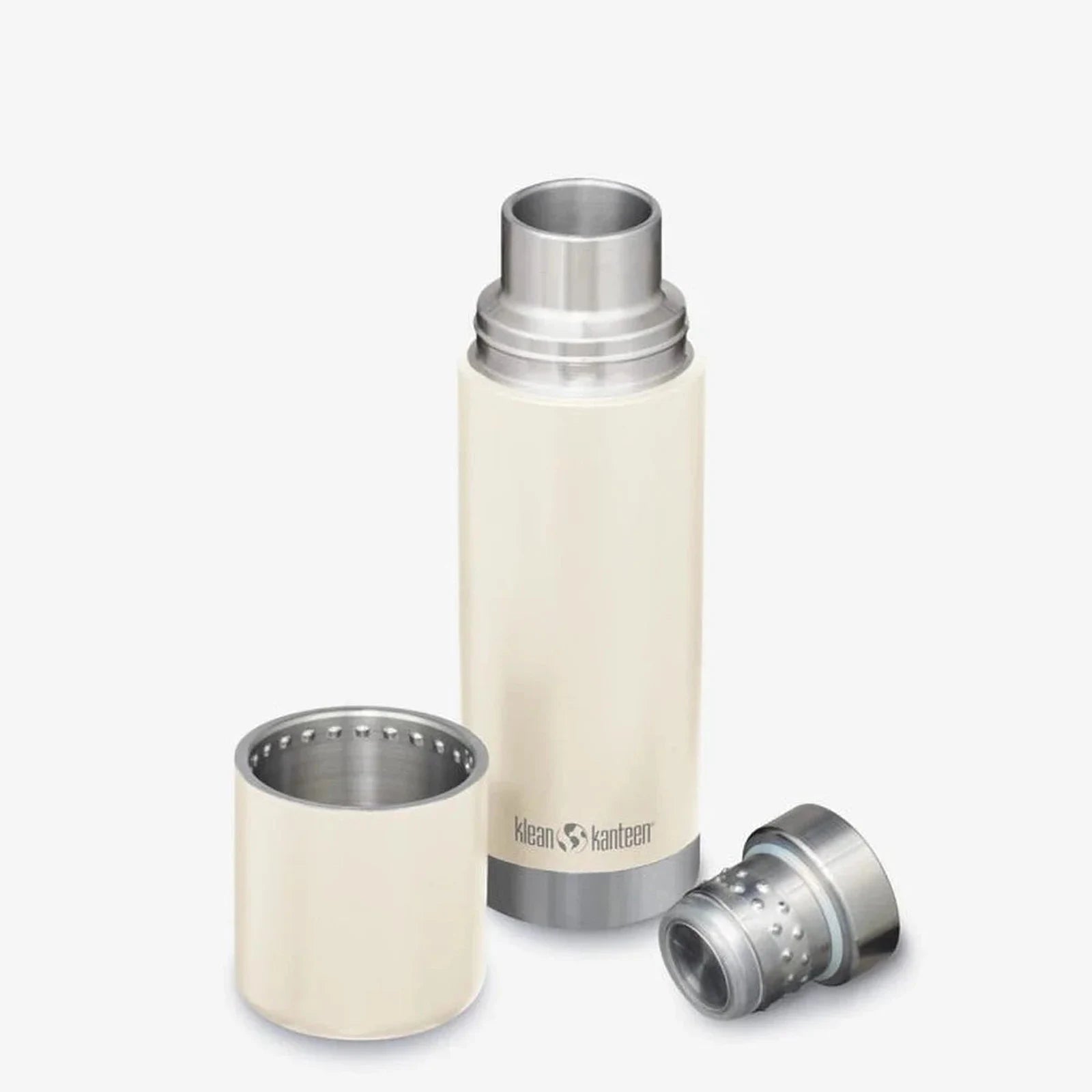 תרמוס Klean Kanteen TKPro 1000 מ"ל בצבע בז׳ שמנת, עשוי פלדת אל חלד 18/8, כוס ומכסה פתוחים