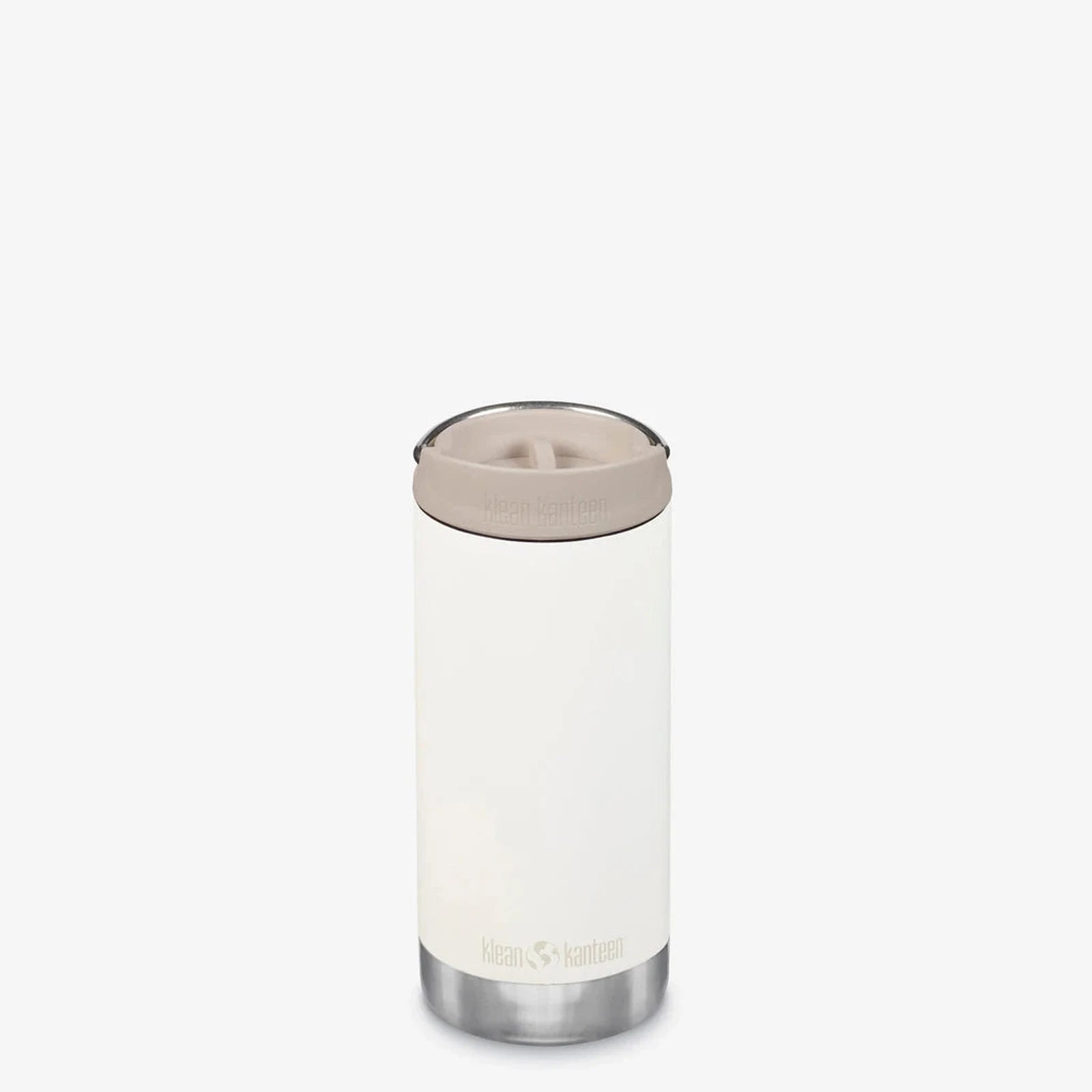 תרמוס קפה מבודד Klean Kanteen TKWide Cafe Cap 355 מ״ל בצבע לבן - מבט קדמי