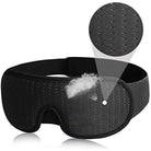 כיסוי עיניים 3D ארגונומי שחור מבט קדמי, קצף פוליאסטר מאוורר עם ריפוד כותנה, חוסם 100% מקרני אור