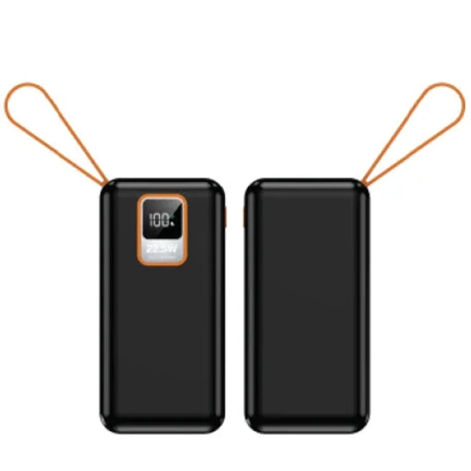 מטען נייד Charge-It 10000mAh שחור חזית וגב, צג דיגיטלי, הגנה מפני הטענת יתר, חיבורי Type-C ו-USB