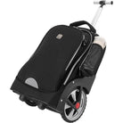 תיק טרולי ללפטופ Loopi Rolling Executive 19 אינץ' בצבע שחור עם גלגלים גדולים וידית טלסקופית, מבט מזווית