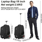 תיק טרולי ללפטופ Loopi Rolling Executive 19 אינץ' עם מידות 50x33x27 ס"מ ומשקל 2.6 ק"ג לנסיעות ועבודה