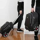 תיק טרולי ללפטופ Loopi Rolling Executive 19 אינץ' בשימוש עם גרירה על גלגלים ונשיאה בידית צדדית