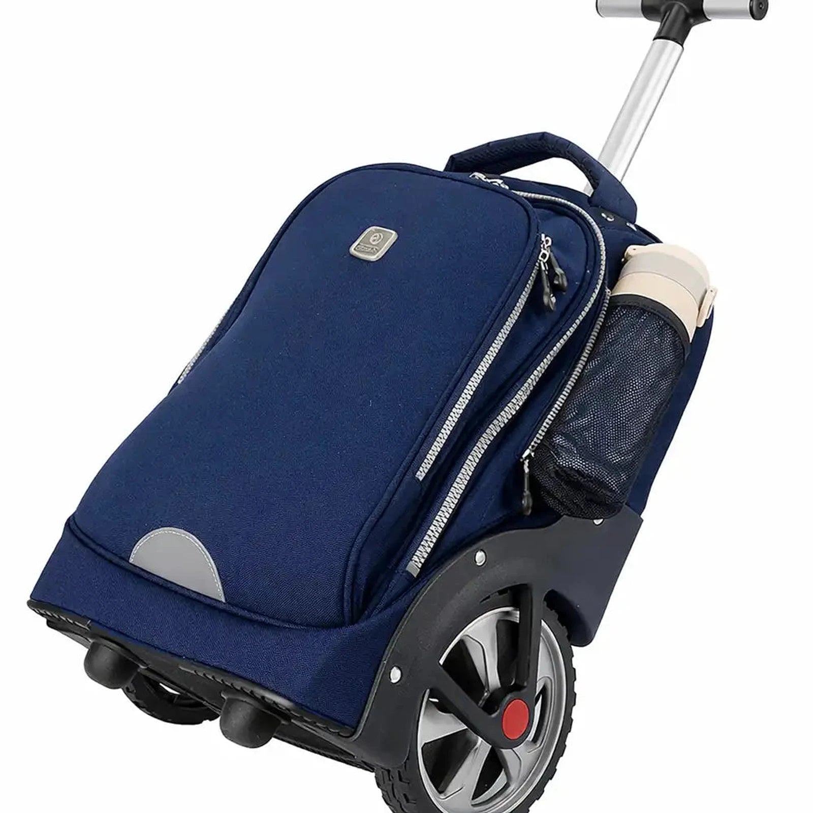 תיק טרולי ללפטופ Loopi Rolling Executive 19 אינץ' בצבע נייבי עם גלגלים גדולים וידית טלסקופית נשלפת