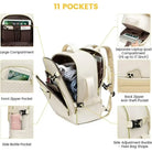 תיק עלייה למטוס נשי LOVEVOOK דגם CABIN AERIA 40 ליטר עם אחד עשר תאים, כולל תא ללפטופ וכיס אחורי נסתר נגד גניבה