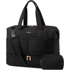 תיק נסיעות LOVEVOOK Travel Flex 40L בצבע שחור עם תא נעליים ורצועת כתף, תיק weekender לנסיעות קצרות, מבט מלפנים