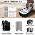 תיק גב LOVEVOOK Urban Voyage 35L נשי, מידות 45x33x20 ס"מ ונפח 35 ליטר, מותאם לתא עילי במטוס
