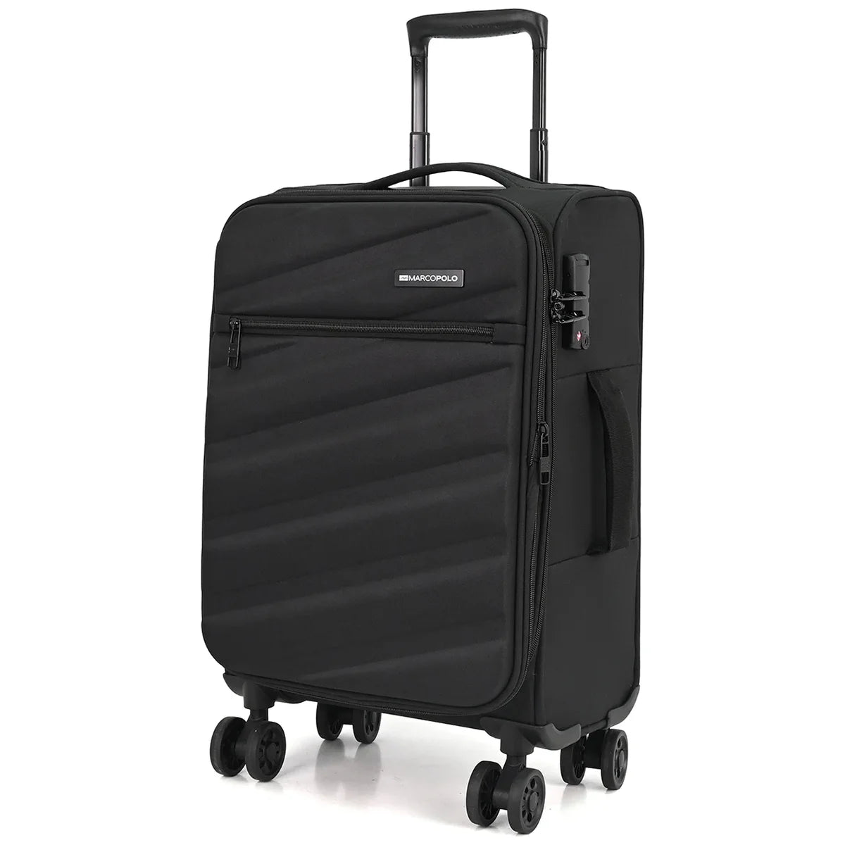 מזוודת בד טרולי 20 אינץ' MARCO POLO STRATUS בצבע שחור לעלייה למטוס