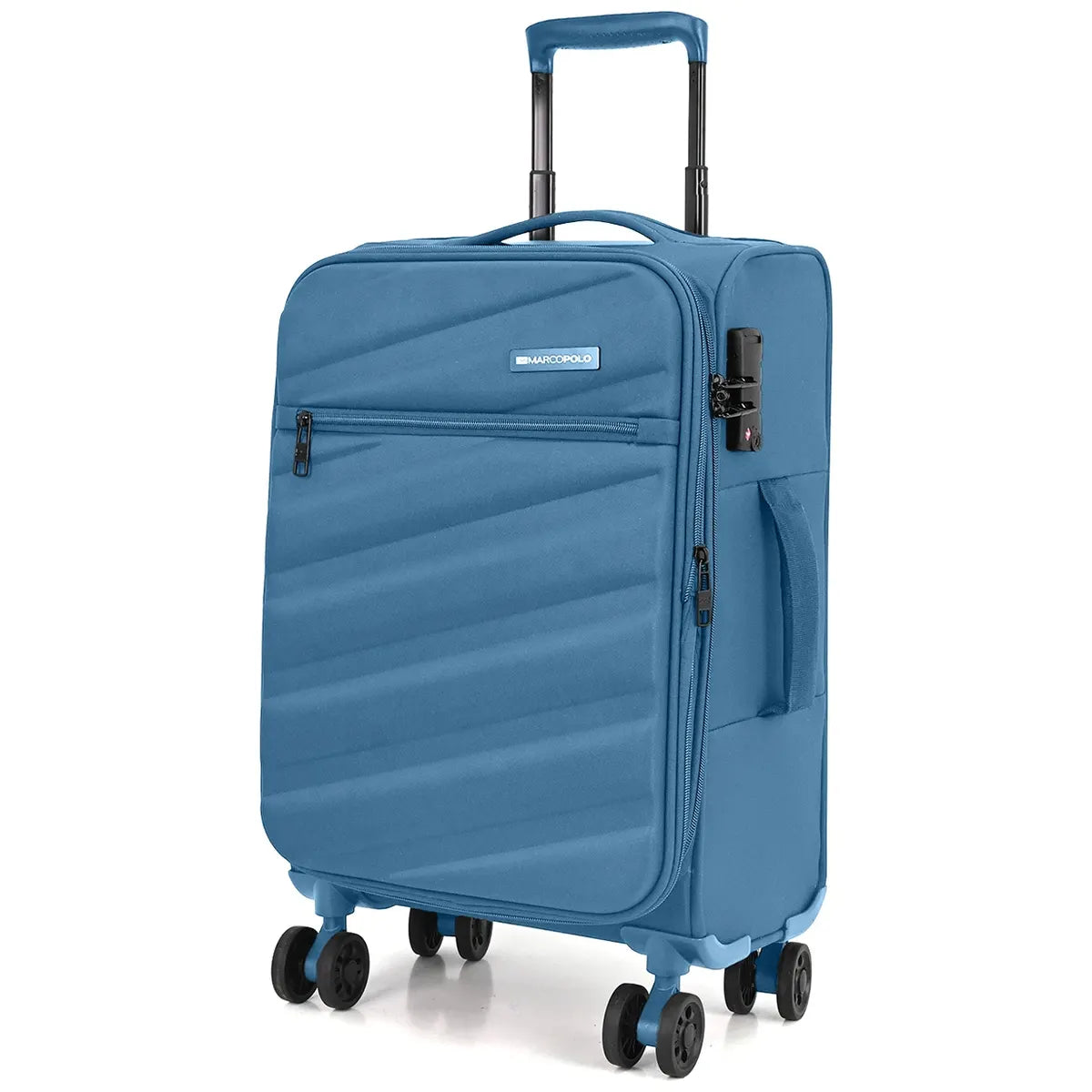 מזוודת בד טרולי 20 אינץ' MARCO POLO STRATUS בצבע כחול רויאל לעלייה למטוס