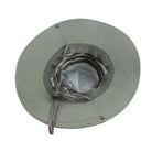 מבט עילי על כובע Metura DMF-X ירוק אפור, שוליים רחבים 360 מעלות להגנת UV לקמפינג ודיג